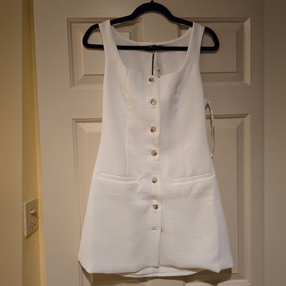 Sincerely Jules NWT White Button-Down Sleeveless Dress